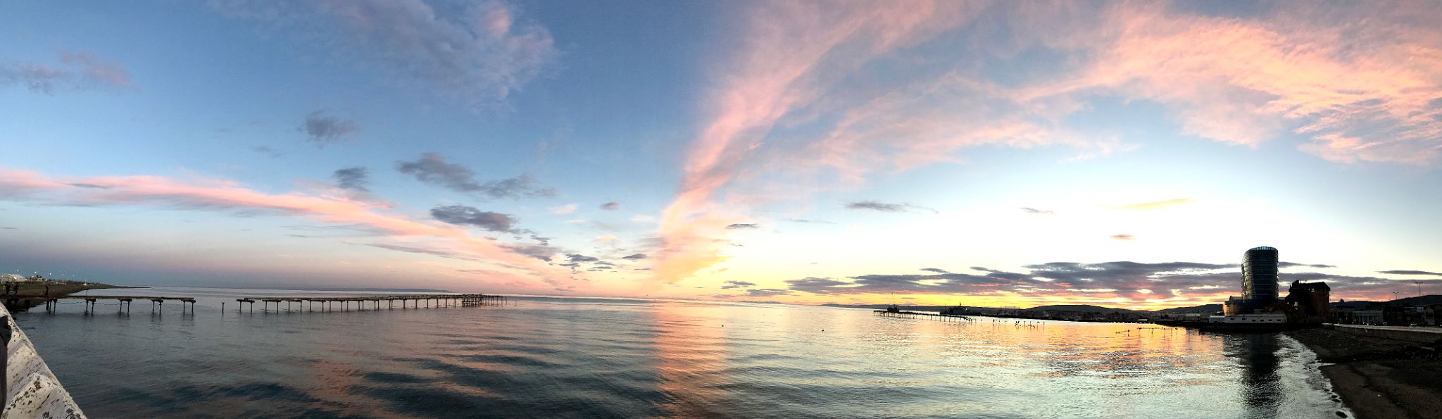 20A Sunset Over The Strait Of Magellan And Punta Arenas Chile From The Waterfront